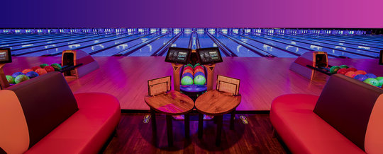 bowling lanes and seats