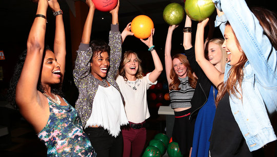 Group of Bowlers Having Fun